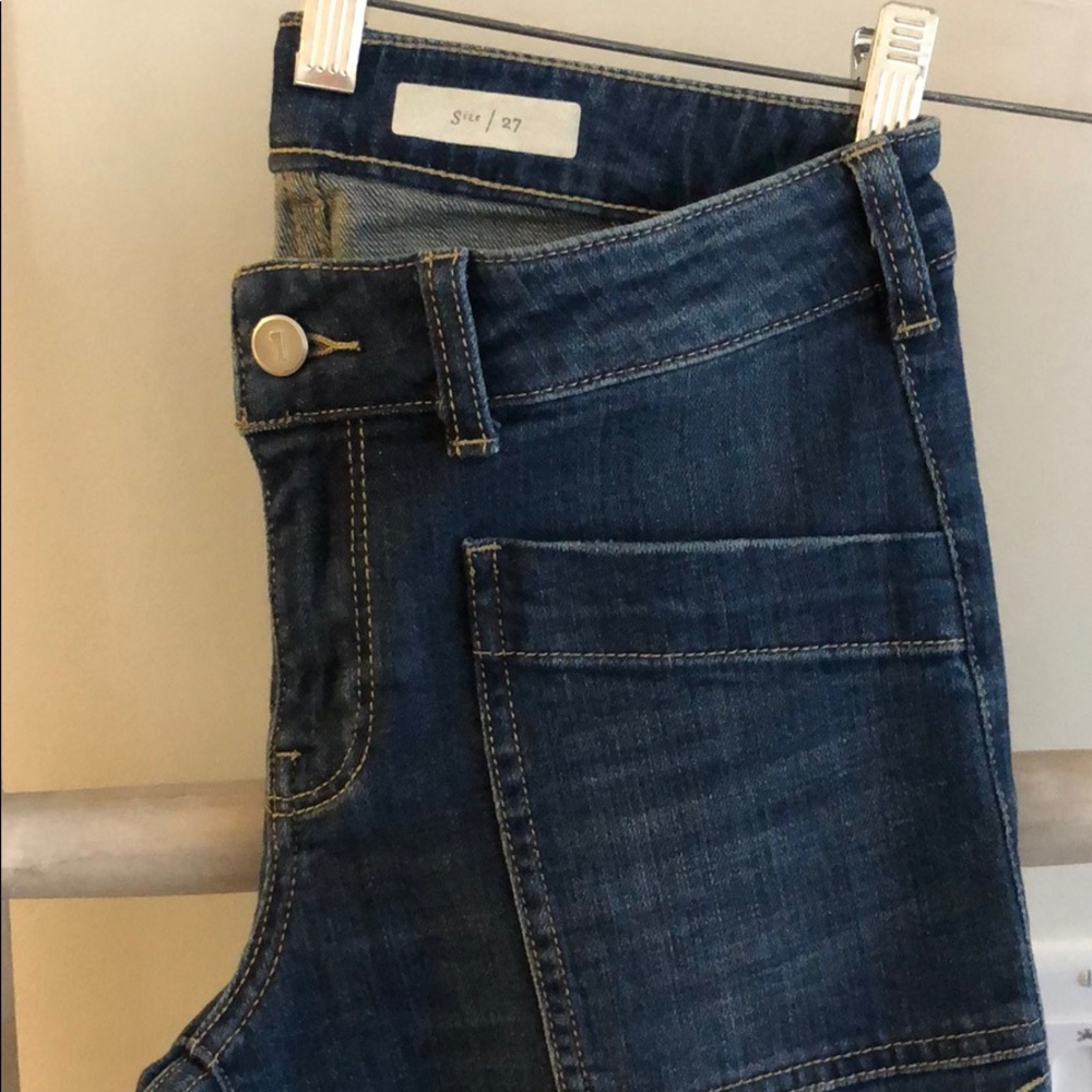 Anthropologie Pilcro Wide Leg Cropped Denim Size 27